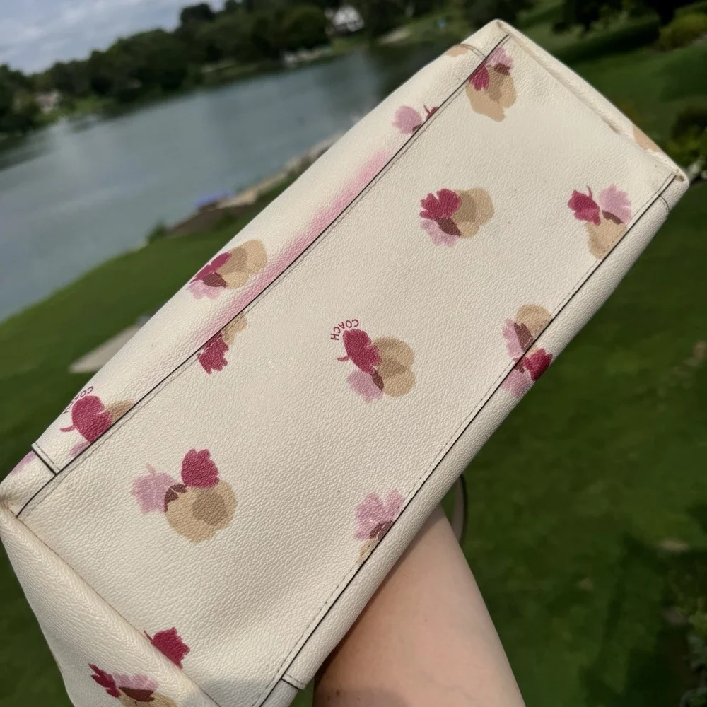 Coach Floral Ava Tote - F55192 Handbag Purse Cream ~ Red ~ Pink Toned
